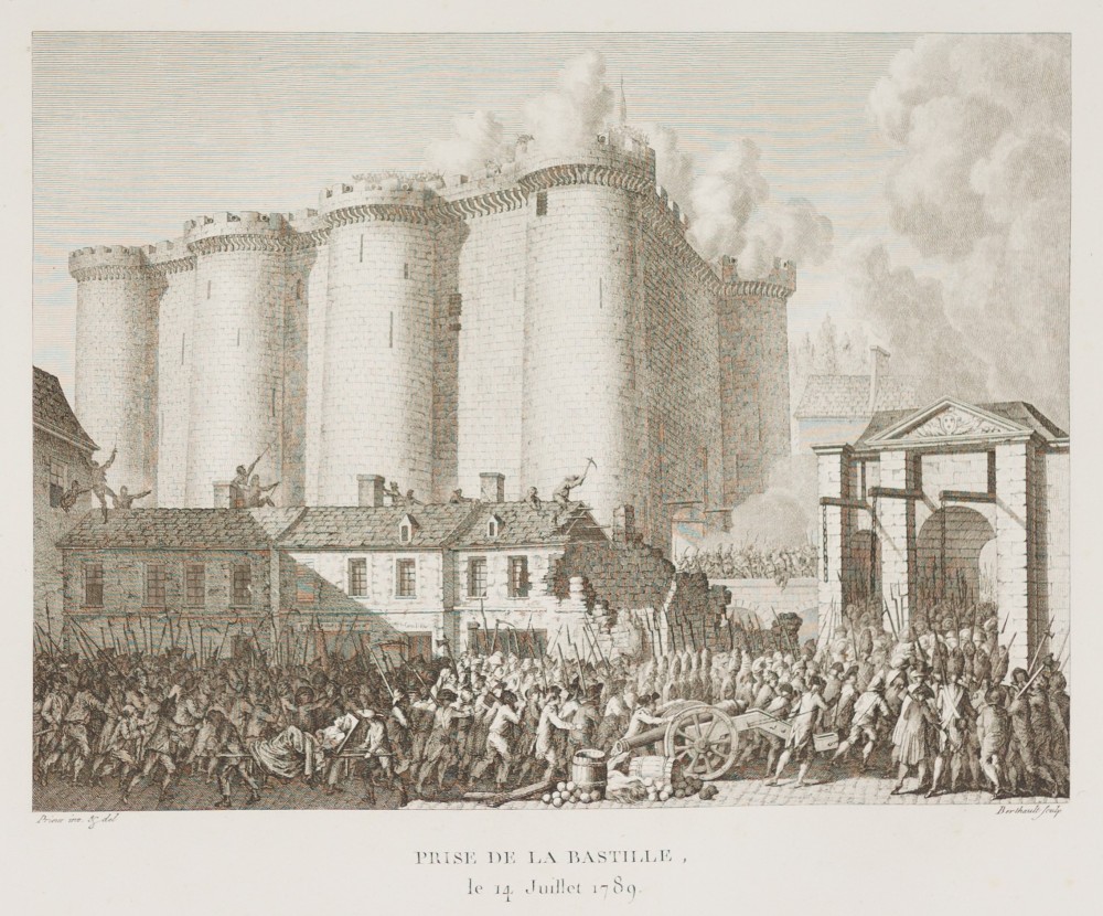 Engraving of the storming of the Bastille